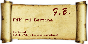 Fábri Bertina névjegykártya